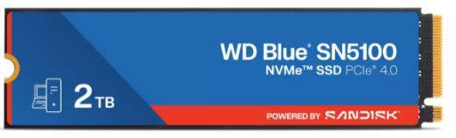 Твердотельный диск 2TB WD Blue SN5100, NVMe, M.2 2280, PCI-E 4x4 [R/W - 6700/7100 MB/s]