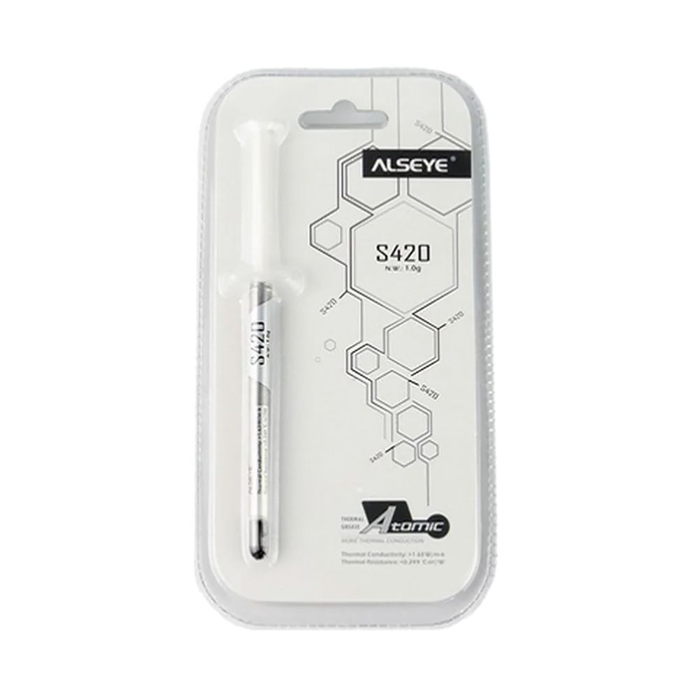 S420 Color: Grey Thermal Conductivity: ?1.36 Thermal Impedance: <0.229 Specific Gravity:>2 Viscosity: 1000 Thixotropic Index: 350±10 Moment Beared Temperature? -50-340? Operation Temperture: -30-300?; silicon conpounds:35%; carbon conpounds:35%;