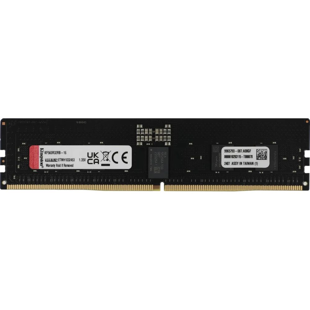 Модуль памяти Kingston OEM 16GB DDR5 6000 FURY Renegade Pro RDIMM Black XMP ECC Registered DIMM (Single Module) 1RX8 32-38-38 1.35V 288-pin 16Gbit