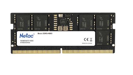 Оперативная память Netac Basic SO 8GB DDR5-4800 (NB5-38400) C40 40-40-40-77 1.1V Memory module (NTBSD5N48SP-08)