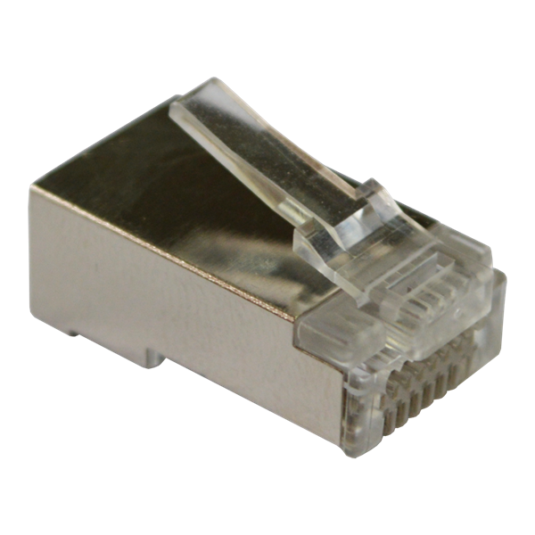 Коннектор RJ45 тип EZ, 8P8C, STP, Cat.5e, универсальный, со вставкой, покрытие 50 микрон,100 шт. (LAN-EZ45-8P8C/S5E-100)