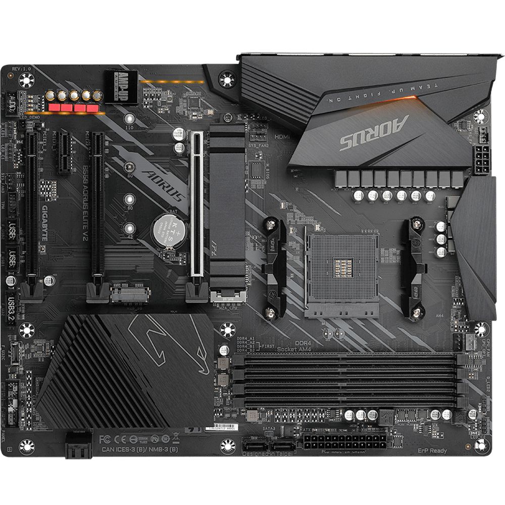 Материнская плата Gigabyte B550 AORUS ELITE V2 Soc-AM4 AMD B550 4xDDR4 ATX AC`97 8ch(7.1) 2.5Gg RAID+HDMI+DP