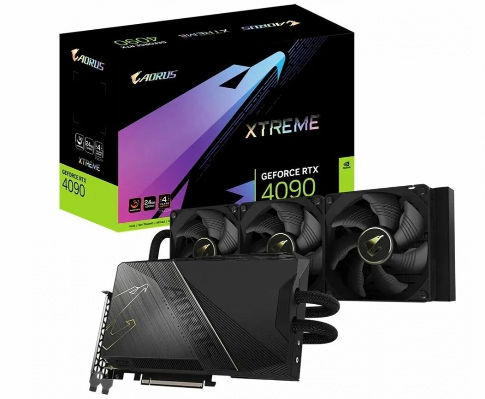 Видеокарта Gigabyte AORUS GeForce RTX 4090 XTREME WATERFORCE (GV-N4090AORUSX W-24GD)