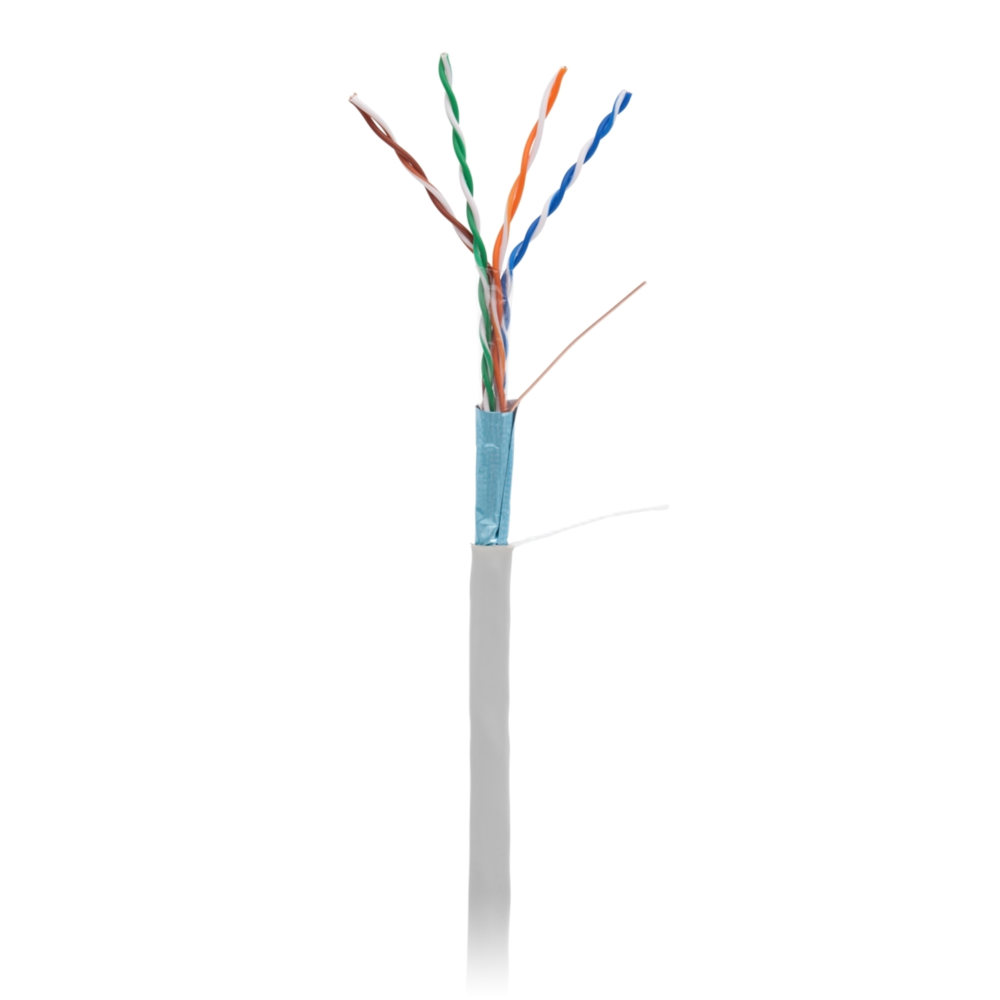 Кабель NETLAN EC-UF004-5E-PVC-GY F/UTP 4 пары, Кат.5e (Класс D), 100МГц, внутренний, PVC нг(B), серый, 305м