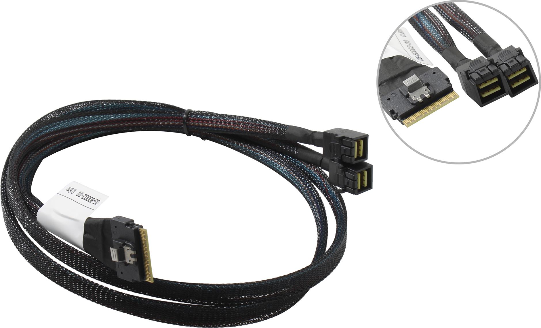 Кабель NVMe Cable, x8 8654 to 2x4 8643, 0,8M (analog 05-60003-00) (CBL-8654-8643-08)