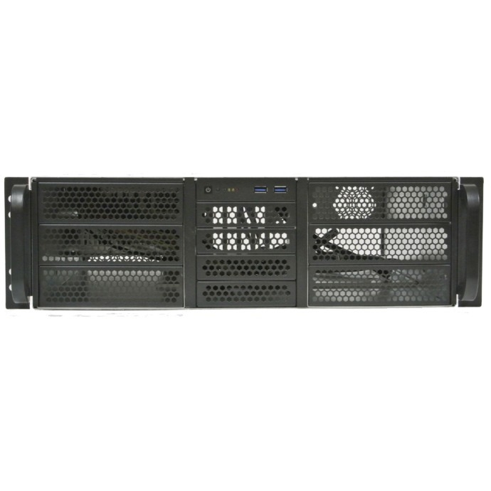 Procase Корпус 3U server case,6x5.25+4HDD,черный,без блока питания(2U,2U-redundant),глубина 480мм,MB CEB 12"x10.5",8slot [RE306-D6H4-C8-48]