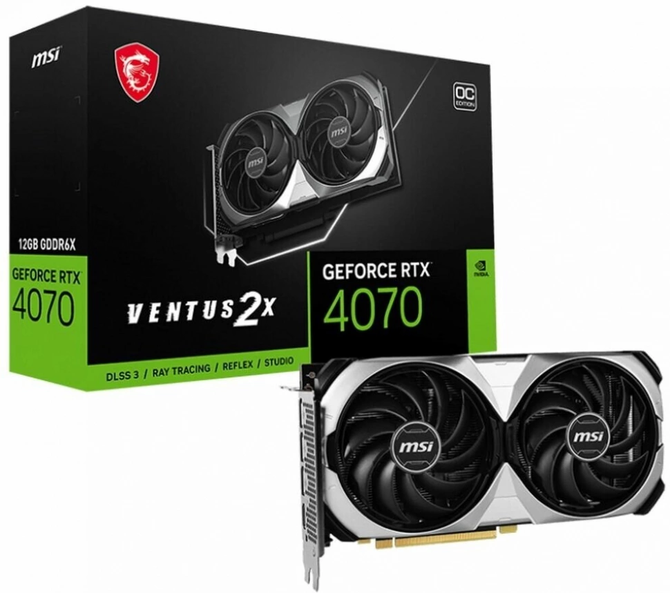 Видеокарта NVIDIA GeForce RTX 4070 MSI 12Gb (RTX 4070 VENTUS 2X 12G OC)