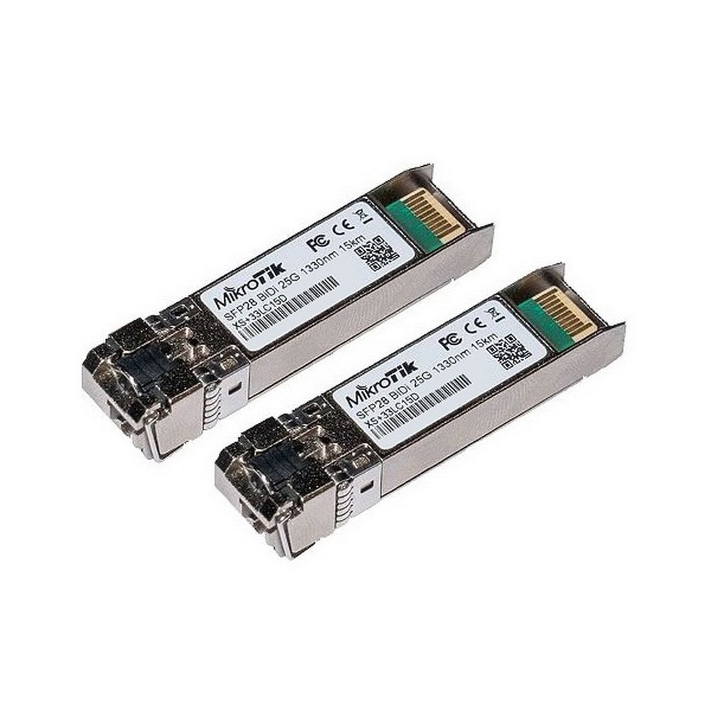 Трансивер MikroTik Pair of bidirectional SFP 1G / SFP+ 10G / SFP28 25G 15km modules (T1270nm/R1330nm, Single LC-connector + T1330nm/R1270nm, Single LC-connector) (XS+2733LC15D)