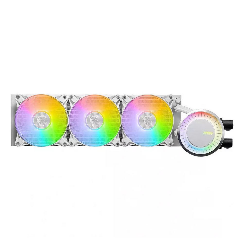 Жидкостная система охлаждения MSI MAG CORELIQUID E360 WHITE 3x ARGB Fan, ARGB Block, Color Box, Pallet packing