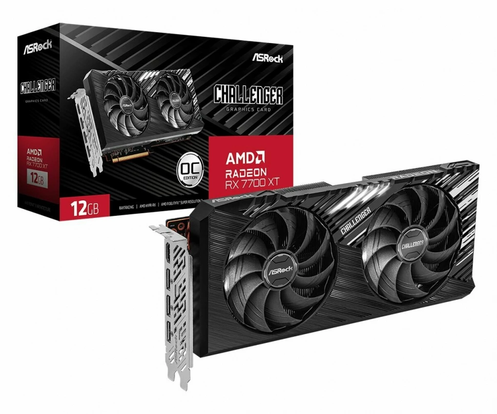 Видеокарта Asrock AMD Radeon RX 7700 XT Challenger OC (RX7700XT CL 12GO)