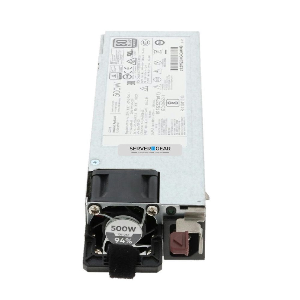 865399-501 Блок питания HPE 500W Platinum Power Supply for G10 Servers