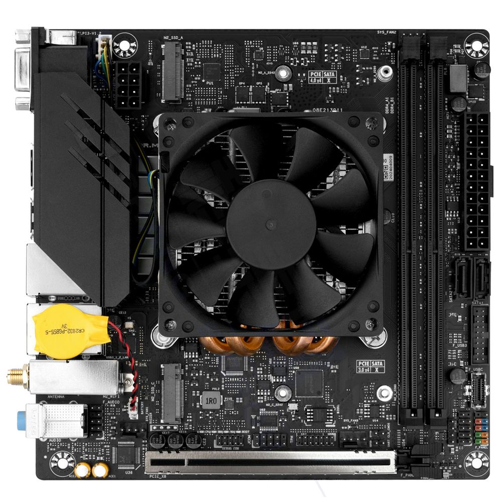 Материнская плата Maxsun MS-MoDT 12450H ITX WIFI F 12450H 2xDDR4 1xPCIEx8 3xM.2 1xUSB3.2Gen2 4xUSB3.2Gen1 6xUSB2.0 2xSATA3.0 2.5G+1G 2xVGA DP HDMI RTL