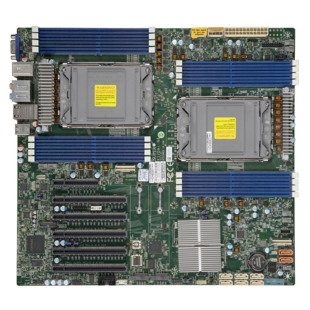 Материнская плата Supermicro Motherboard 2xCPU X12DAI-N6 3rd Gen Xeon Scalable TDP 270W/16xDIMM/ C621A RAID 0/1/5/10/2x1Gb/5xPCIex16/2xM.2(Bulk) (MBD-X12DAI-N6-B)