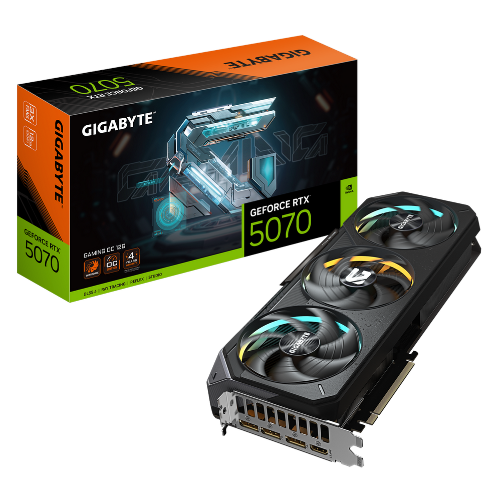 Видеокарта Gigabyte RTX5070 GAMING OC 12GB GDDR7 192bit 3xDP HDMI 3FAN RTL