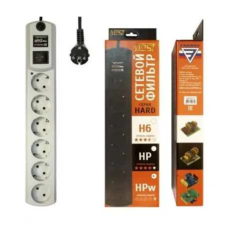 Сетевой фильтр Most HPw 5м (6 розеток) белый в Санкт-Петербурге