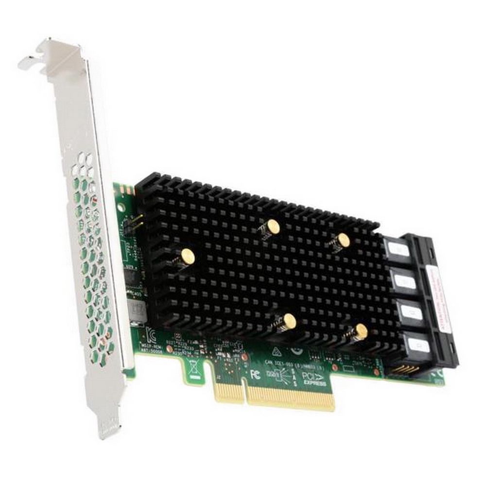 HBA-адаптер Broadcom 9400-16i SGL (05-50008-00 / 03-50008-02012) PCIe 3.1 x8 LP, Tri-Mode SAS/SATA/NVMe 12G HBA, 16port(4*int SFF8643), 3416 IOC