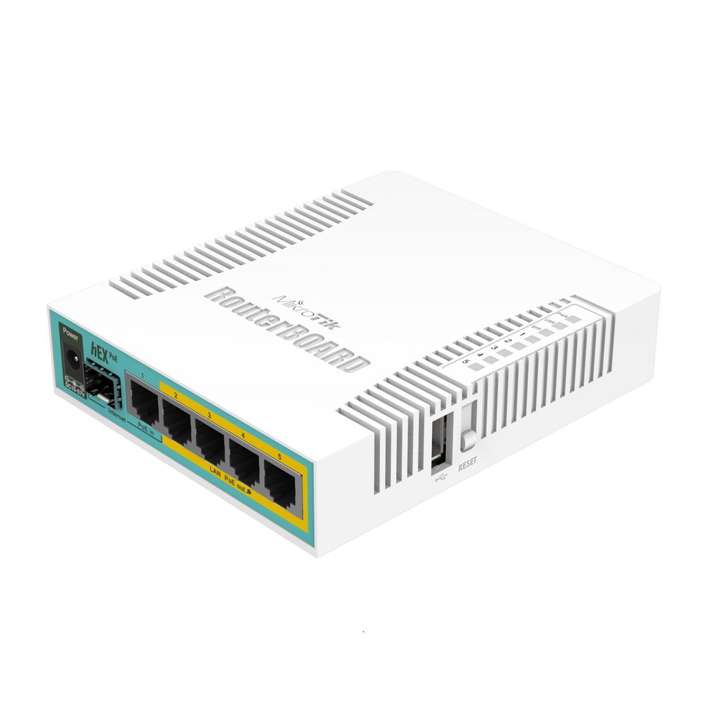 Роутер MikroTik hEX PoE (RB960PGS) 10/100/1000BASE-TX/SFP белый