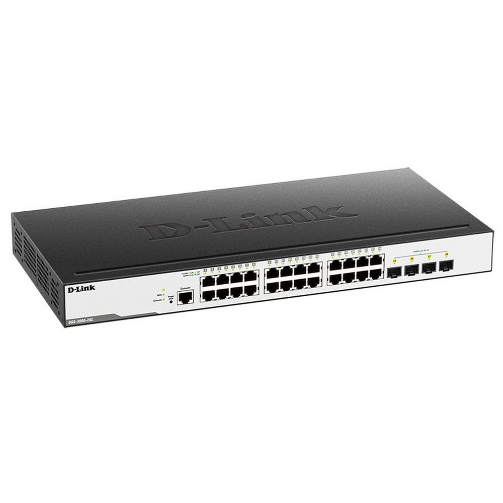Коммутатор D-Link DGS-3000-28L/B1A 24G 4SFP управляемый