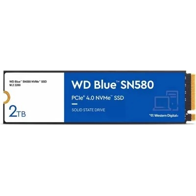 WD SSD Blue SN580 NVMe, 2000GB, M.2(22x80mm), NVMe, PCIe 3.0 x4, 3D TLC, WDS200T3B0E