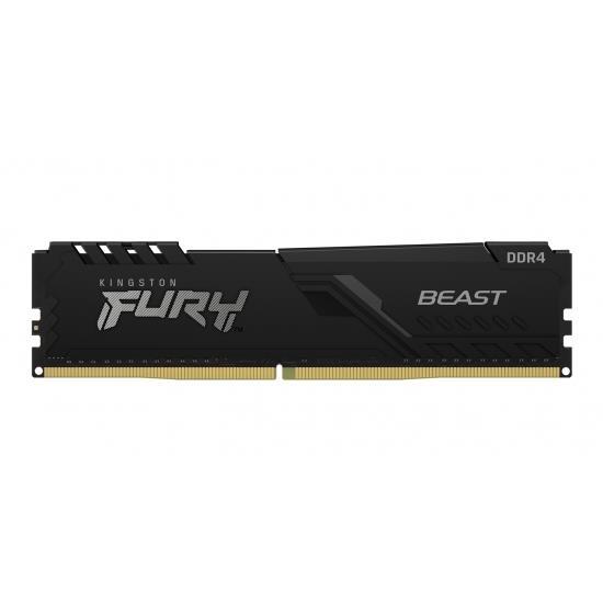 Модуль памяти KINGSTON Fury Beast Gaming DDR4 Общий объём памяти 16Гб Module capacity 16Гб Количество 1 3200 МГц Радиатор Множитель частоты шины 16 1.35 В черный KF432C16BB1/16