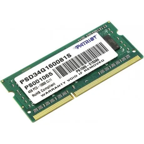 Память SO-DIMM DDR3 Patriot 4Gb 1600MHz (PSD34G160081S) в Санкт-Петербурге