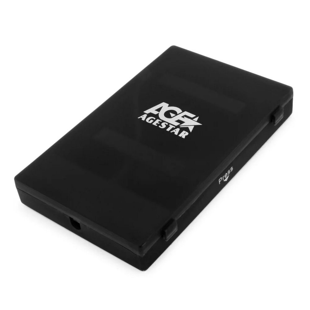 USB 2.0 Внешний корпус 2.5" SATA HDD/SSD AgeStar SUBCP1 (BLACK) USB2.0, пластик, черный, безвинтовая конструкция {160} (670208)