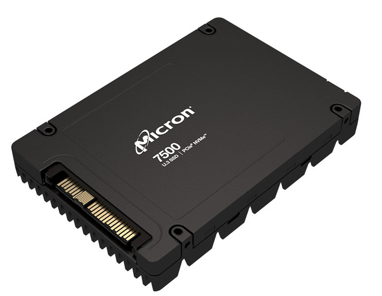 Твердотельный накопитель Micron 7500 PRO 15.36TB NVMe U.3 (15mm) PCIe NVMe Gen4 1x4 (v2.0b) R7000/W5900MB/s 3D TLC MTTF 2М 1100K/250K IOPS 28032TBW SSD Enterprise Solid State Drive, 1 year, OEM