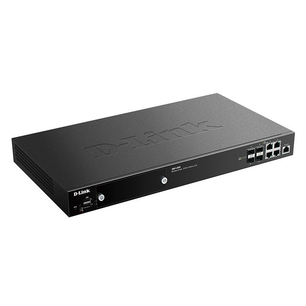 Коммутатор D-Link DWC-2000/A2A, PROJ WLAN Controller with 4 100/1000Base-T/combo-SFP ports, manage up to 64/256 Unified APs.4x 10/100/1000 BASE-T GE/SFP Ports, 2x USB 2.0 Ports, Slot for hard disk drive module (DWC-2000/A2A)