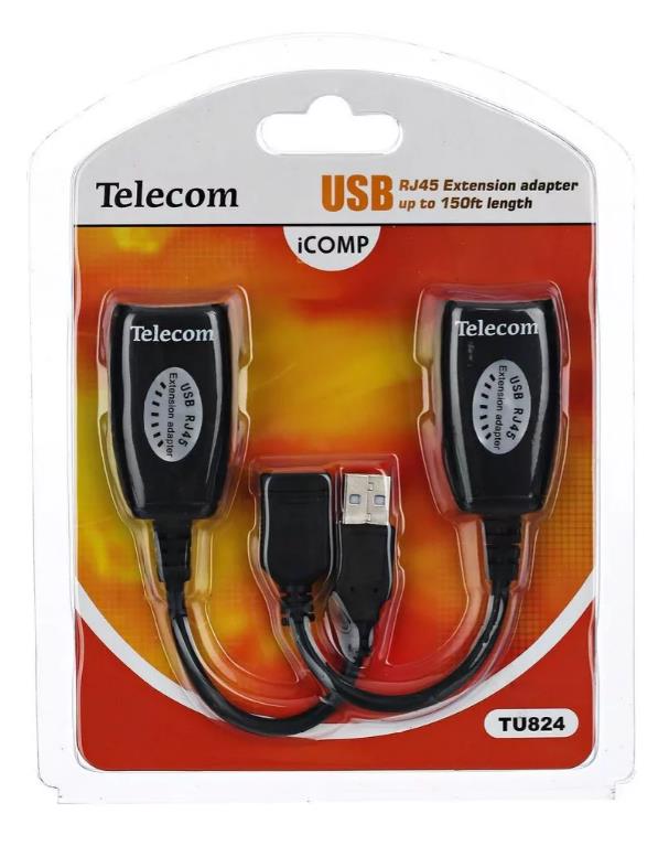 Telecom Адаптер-удлинитель USB-AMAF/RJ45, по витой паре до 45m <TU824> [6926123510322]