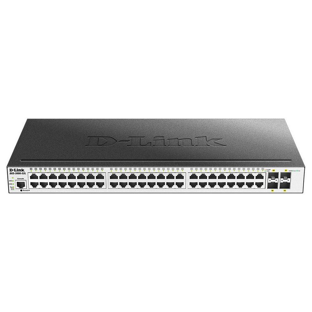 Коммутатор D-Link DGS-3000-52L/B1A 48G 4SFP управляемый