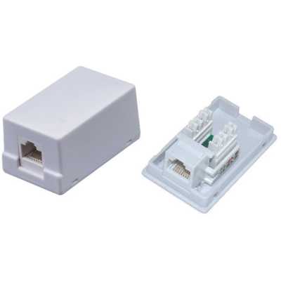 Розетка компьютерная Neomax NM-SMB-KJ45-U5E-1PD-101-WH