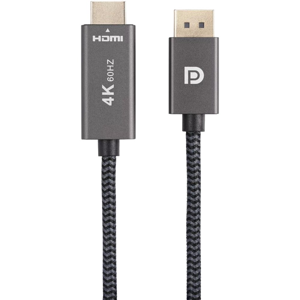 Кабель DisplayPort M-> HDMI M 4K@60Hz 1.8m Telecom,оплетка (TA561M-1.8M) VCOM Кабель-переходник Telecom DisplayPort M/HDMI M (TA561M-1.8M)