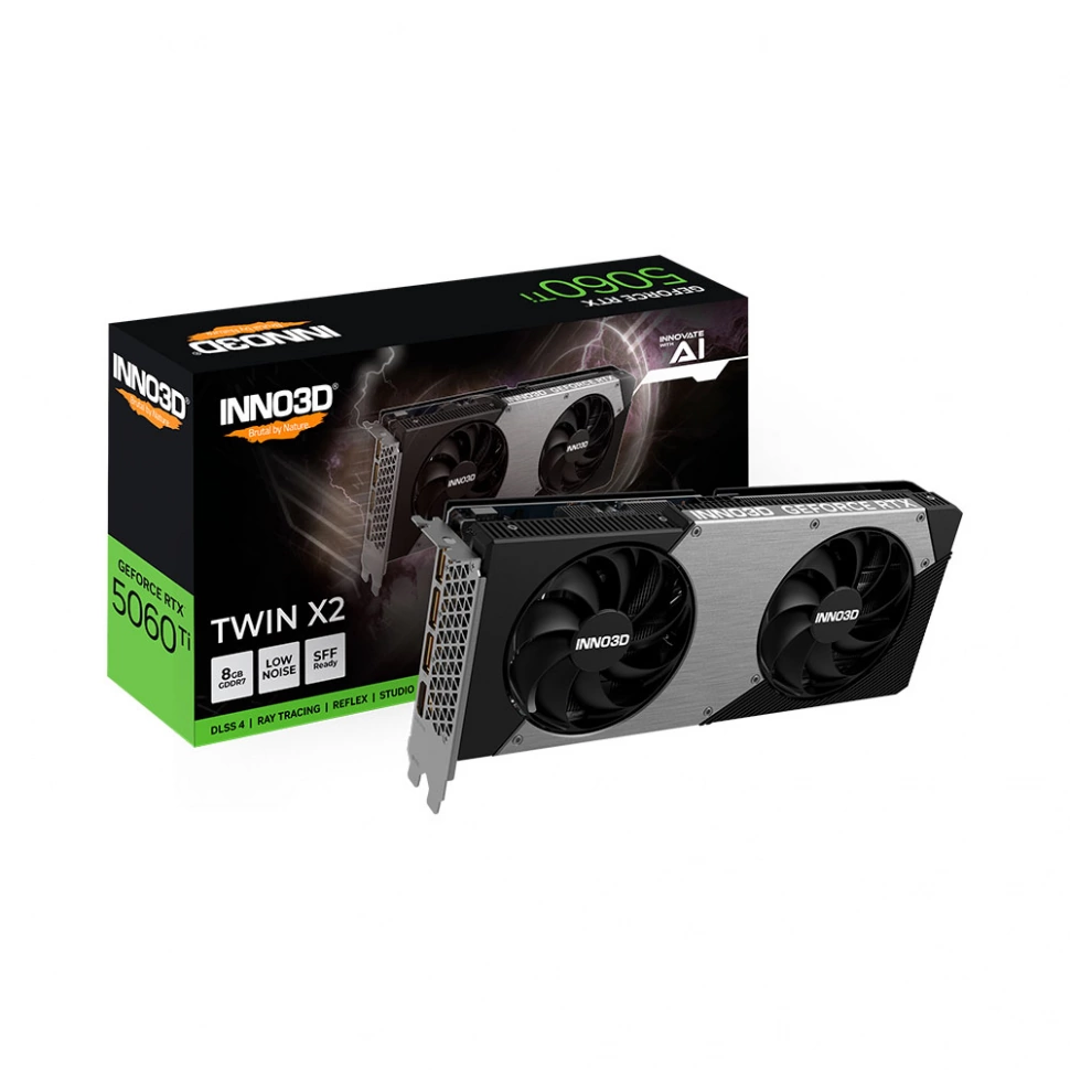 Видеокарта INNO3D nVidia GeForce RTX 5060 Ti Twin X2 8Gb (N506T2-08D7-193075N)