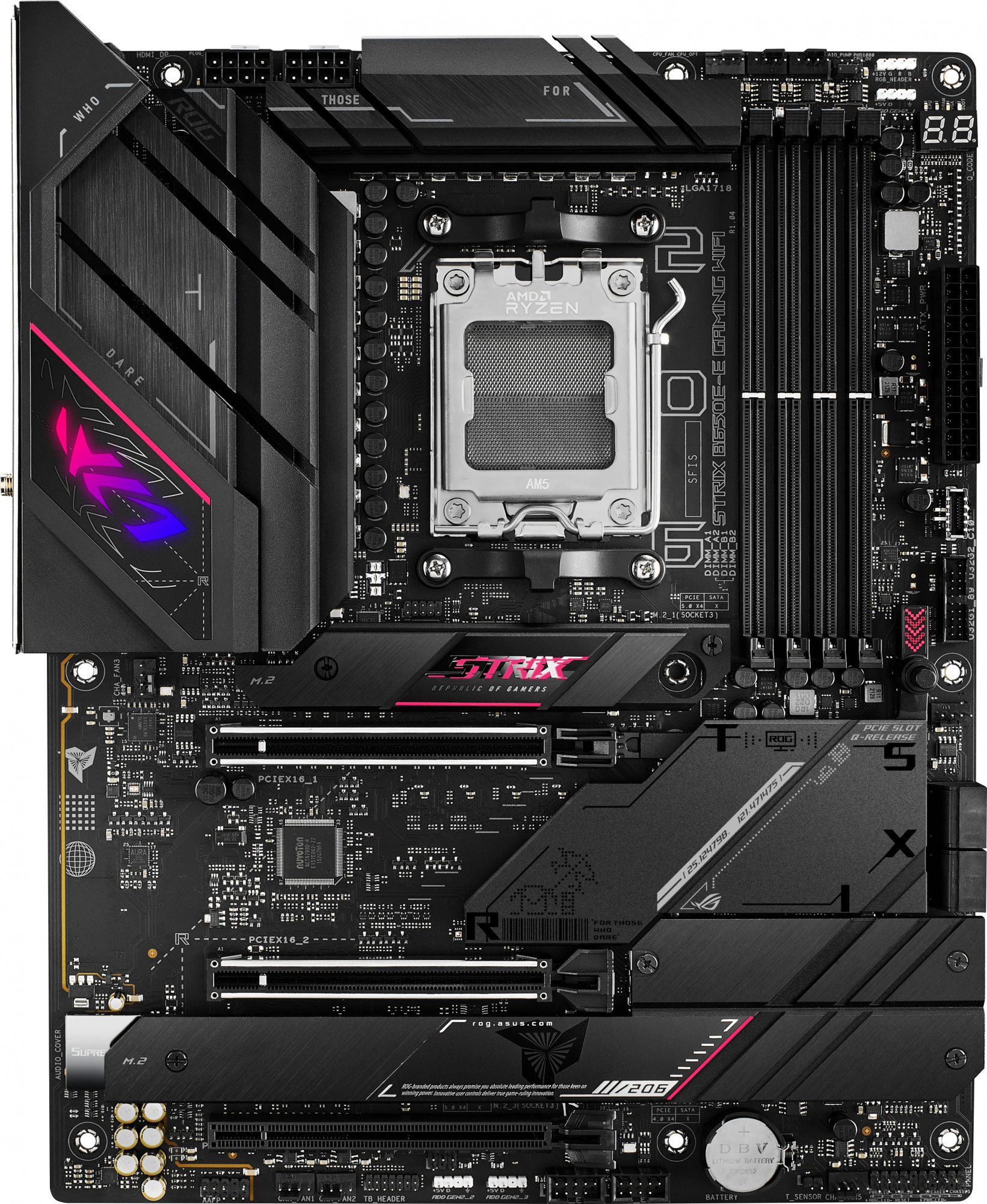 Материнская плата ASUS ROG STRIX B650E-E GAMING WIFI, Socket AM5, B650, 4*DDR5, HDMI+DP, 4xSATA3 + RAID, M2, Audio, Gb LAN, USB 3.2, USB 2.0, ATX; 90MB1BB0-M0EAY0 (ROG STRIX B650E-E GAMING WIFI)