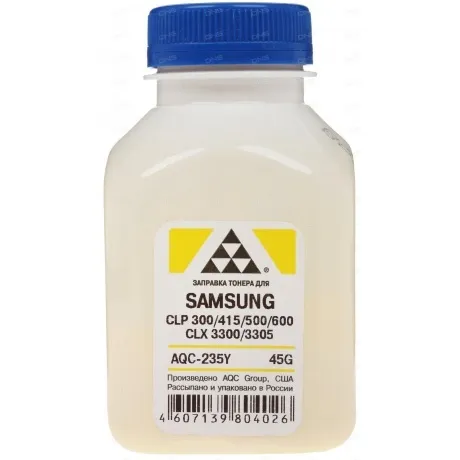 Тонер AQC для SAMSUNG CLP 300/315/320/325/360/415/500/510/600/610/660/CLX3300/3305 Yellow (фл. 45г) в Санкт-Петербурге