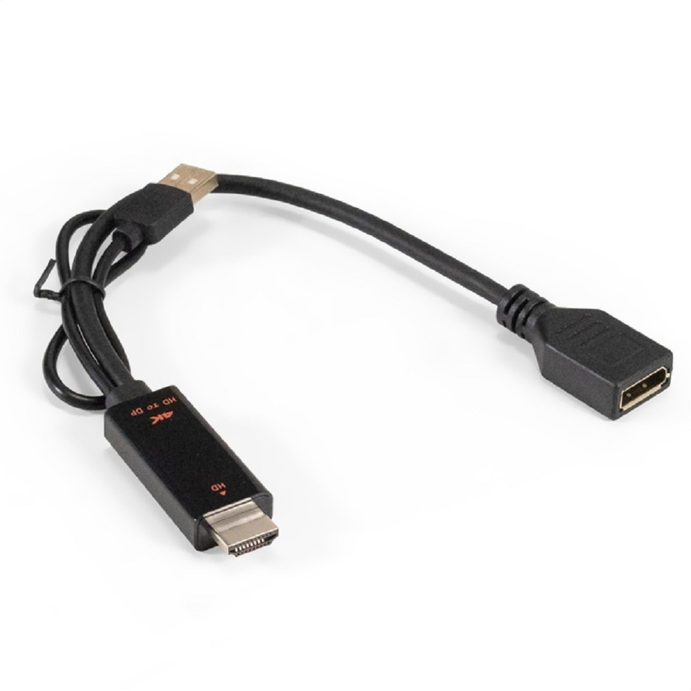 Exegate EX294714RUS Конвертер HDMI-DisplayPort ExeGate EX-A-HDMIM-DPFU2-0.15 (19M/U2AM+20F, с питанием USB2.0)