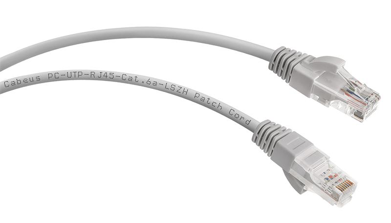 Патч-корд u/utp, категория 6а (10g), серый, lszh, 1.5м Cabeus PC-UTP-RJ45-Cat.6a-1.5m-LSZH Патч-корд U/UTP, категория 6а (10G), 2xRJ45/8p8c, неэкранированный, серый, LSZH, 1.5м (PC-UTP-RJ45-Cat.6a-1.5m-LSZH)