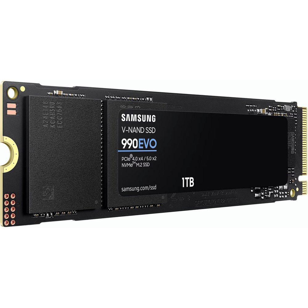 Твердотельные диски SSD M.2 (PCI-E NVMe 2.0 Gen 4.0 x4) 1Tb Samsung 990 EVO 1year (MZ-V9E1T0BW)