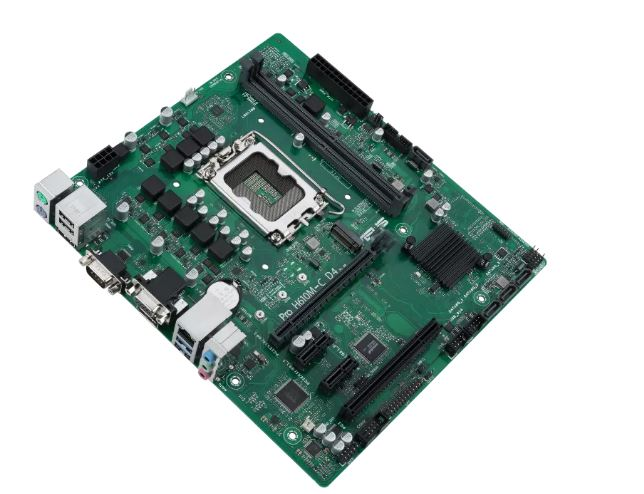 Материнская плата ASUS PRO H610M-C D4-CSM, LGA1700, B610, 2*DDR4, DP, D-Sub, HDMIx1, SATA3 + RAID, Audio, Gb LAN, USB 3.2*6, USB 2.0*6, COM port, mATX; 90MB1A30-M0EAYC (PRO H610M-C D4-CSM)