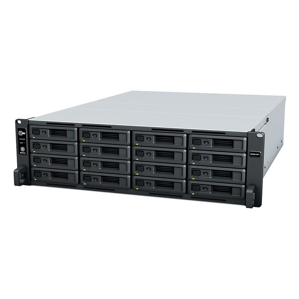 Система хранения данных Synology Rack 3U QC2,1GhzCPU/4Gb(upto 32)/RAID0,1,10,5,6/upto 16hot plug HDDs SATA(3,5' or 2,5')(upto 28 with RX1217)/2xUSB/4GE (1xExpslot)/iSCSI/2xIPcam(upto 40)/2xPS/no rail/3YW repl RS2818RP+ (RS2821RP+)