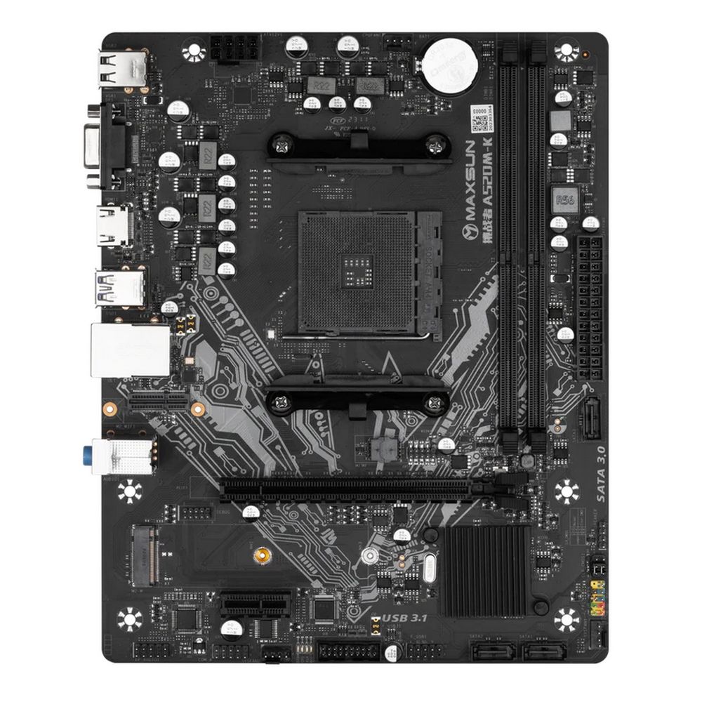Материнская плата Maxsun Challenger A520M-K AM4, A520, 2xDDR4, 1xPCI-E 16X1xPCI-E 1X2xM.2, Front2xUSB3.0, 2xUSB2.0, Rear4xUSB2.0, 2xUSB3.0, 3xSATA 3.0, 1GLan, HDMI+DP, mATX, RTL
