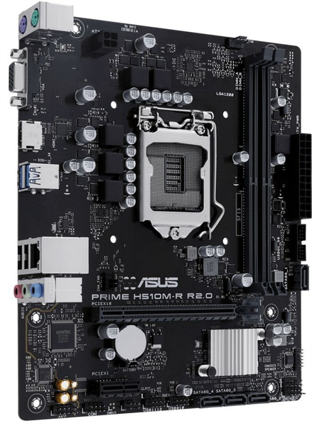 Материнская плата ASUS PRIME H510M-R R2.0-SI, LGA1200, H470, 2*DDR4, D-SUB+VGA+HDMI, 4xSATA3, M2, Audio, Gb LAN, USB 3.2, USB 2.0, mATX; 90MB1EX0-M0ECY0 (PRIME H510M-R R2.0-SI)