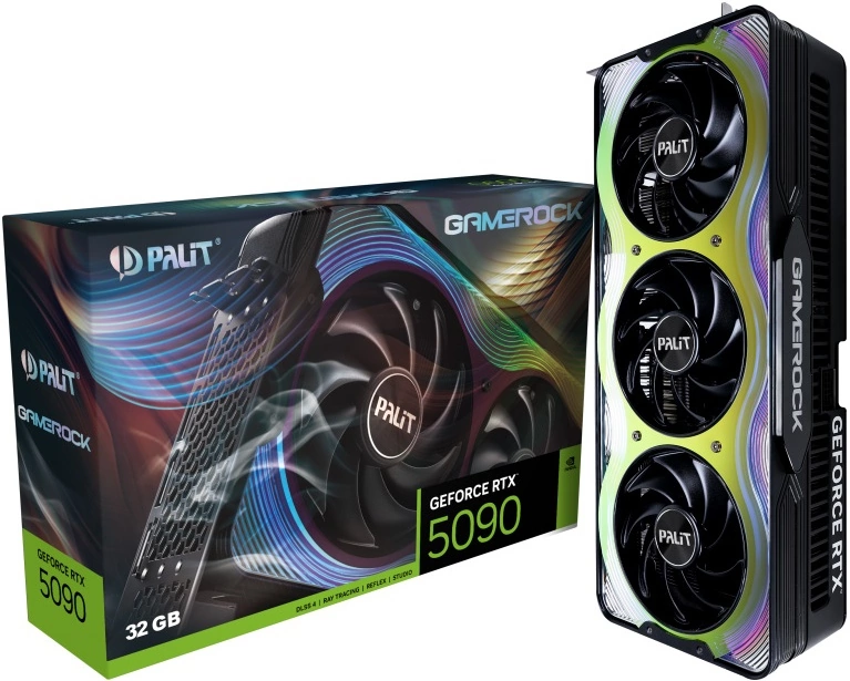 Видеокарта Palit GeForce RTX 5090 GameRock OC 32Gb (NE75090S19R5-GB2020G)