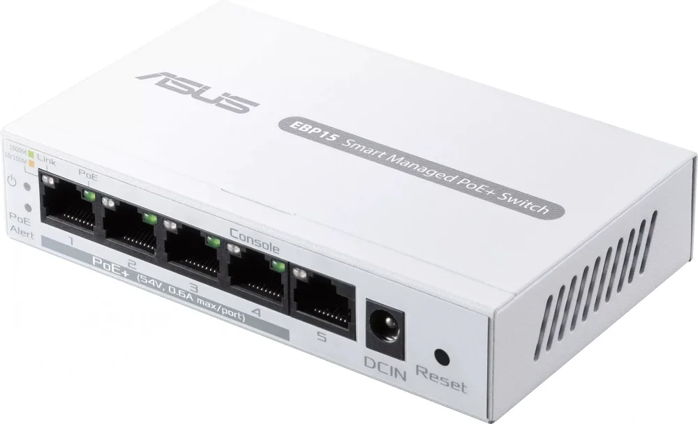 Коммутатор Asus EBP15 (L2+) 5x1Гбит/с 4PoE+ 60W управляемый