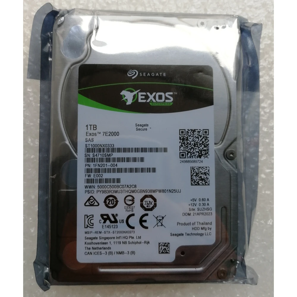 Жесткий диск Seagate ST1000NX0333 1 ТБ 7.2K 3G SAS 2.5' серверный HDD EXOS 1FN201-004