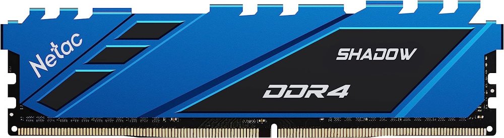 Память DIMM DDR4 16Gb PC21300 2666MHz CL19 Netac Shadow blue с радиатором (NTSDD4P26SP-16B)