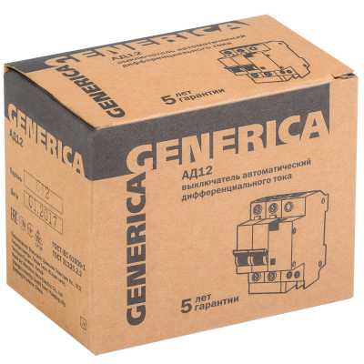 Дифференциальный автоматический выключатель IEK АД12 2Р 50А 300мА Generica MAD15-2-050-C-300