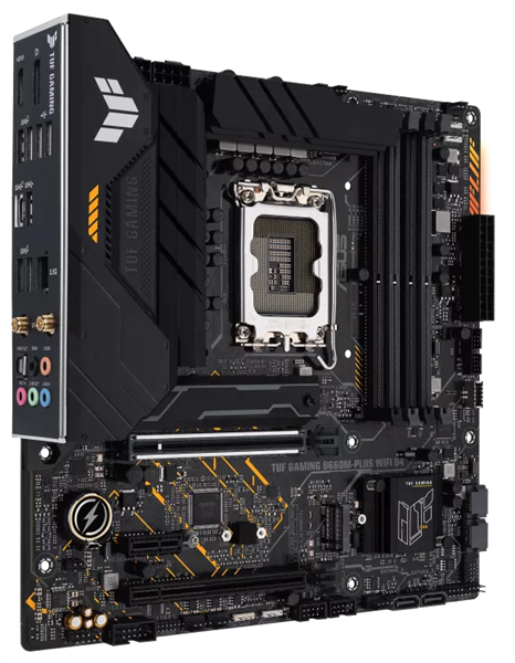 Материнская плата ASUS TUF GAMING B660M-PLUS WIFI, LGA1700, B660, 4*DDR5, DP+HDMI, CrossFireX, SATA3 + RAID, Audio, Gb LAN, USB 3.2*6, USB 2.0*6, COM*1 header (w/o cable), mATX ; 90MB1AZ0-M0EAY0 (TUF GAMING B660M-PLUS WIFI)
