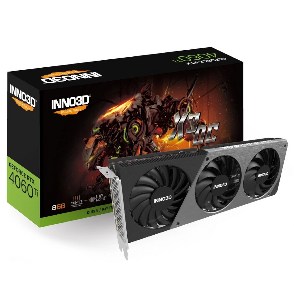 Видеокарта Inno3D nVidia GeForce RTX 4060 Ti X3 OC 8Gb (N406T3-08D6X-171153L)