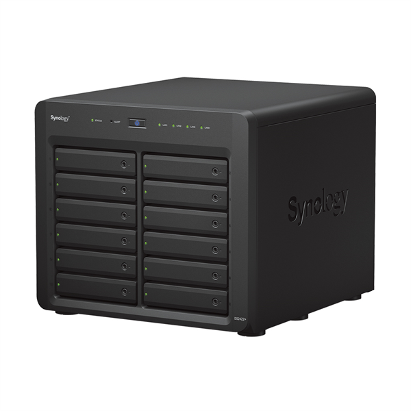 Система хранения данных Synology QC2.2GHz CPU/4GB(up to 32GB)/RAID 0,1,5,6,10/up to 12 SATA SSD/HDD (3.5" or 2.5") (up to 24 with 1xDX1222), 2xUSB3.0, 4xGbE(+1Expslot),iSCSI, 2xIPcam(upto40)/1xPS/3YW' (DS2422+)